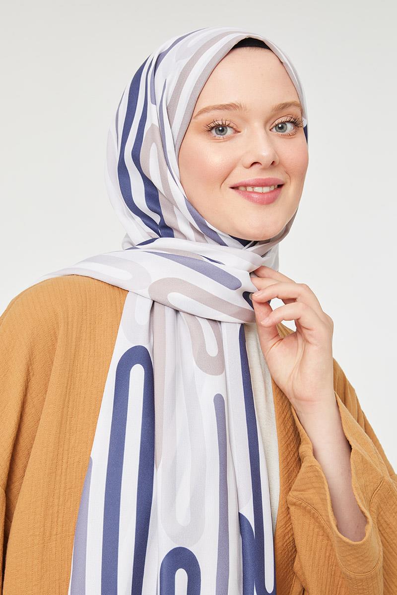 Fivescarf A.Vizon Ataç Desen Mono Krep Şal