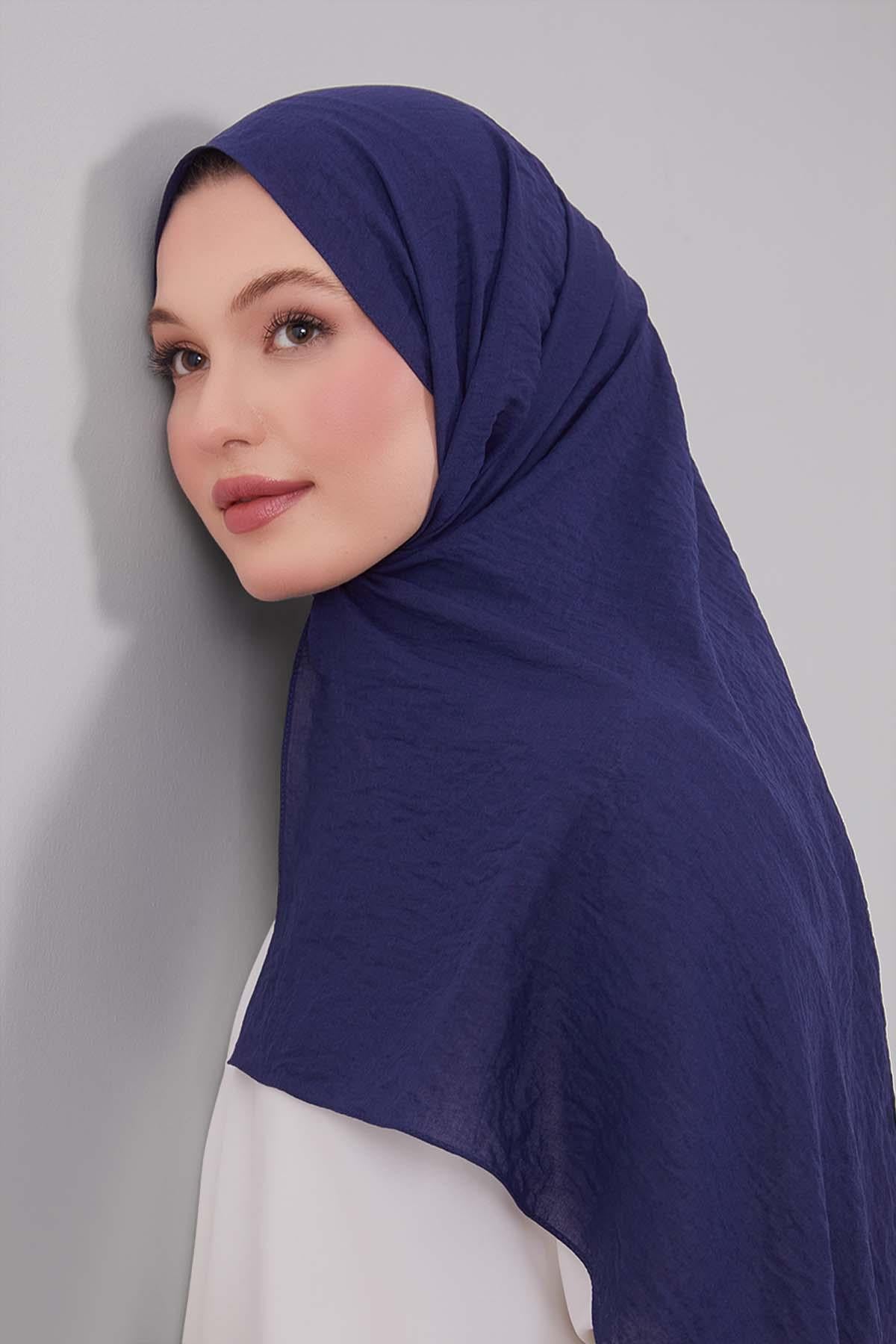 Fivescarf A.Lacivert Düz Luna Cotton Şal