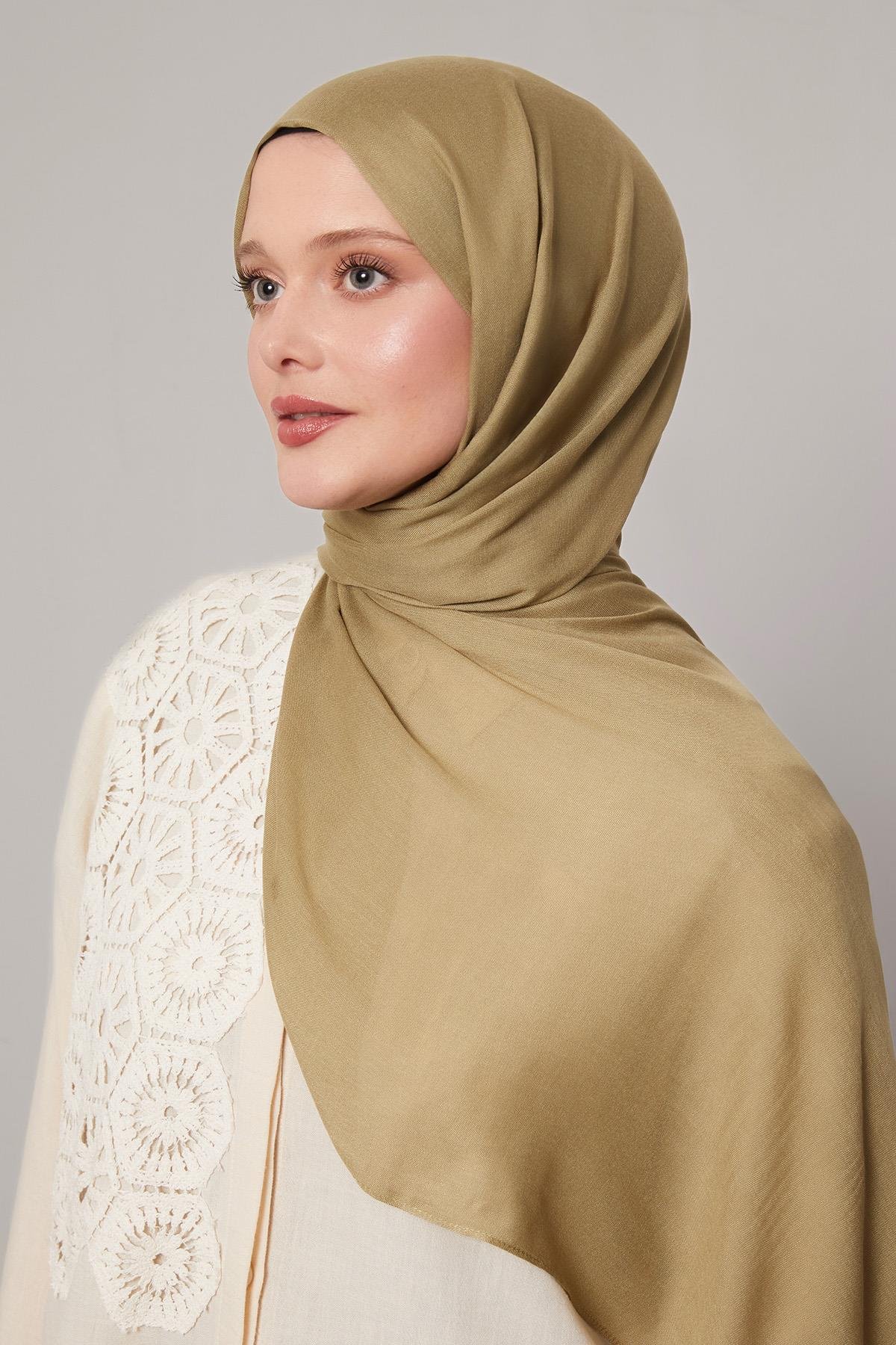 Fivescarf A.Yeşil Viskon Modal Düz Şal