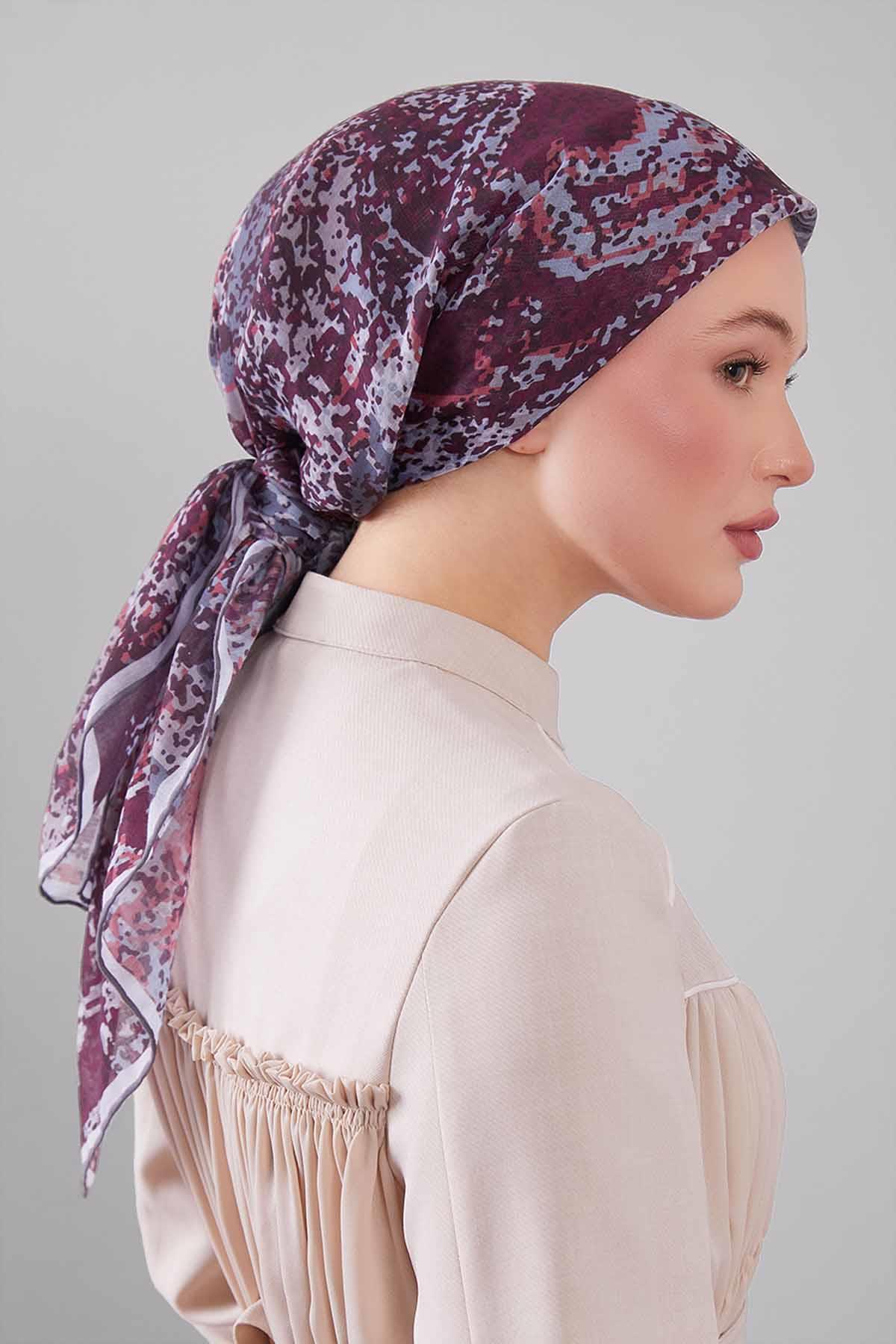 Fivescarf A.Vizon Mozaik Desen Silk Coton Eşarp