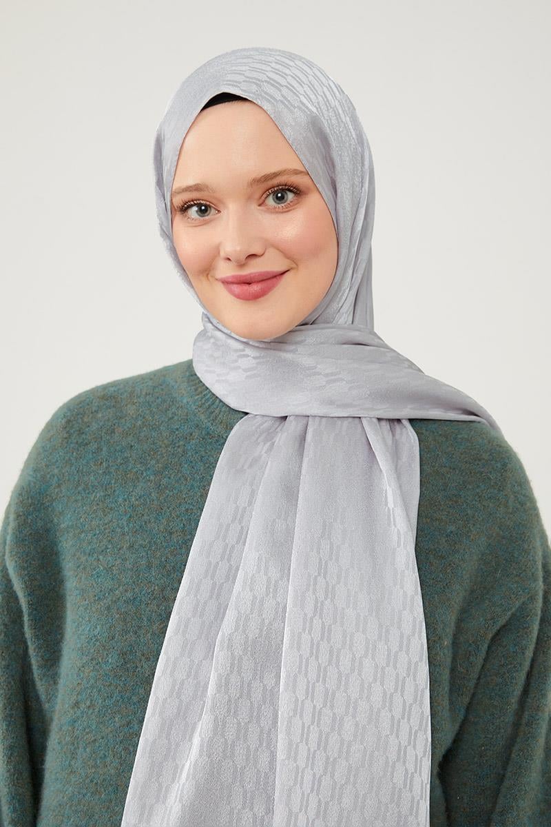 Fivescarf A.Gümüş Burgu Desen Jakarlı Elegance Şal
