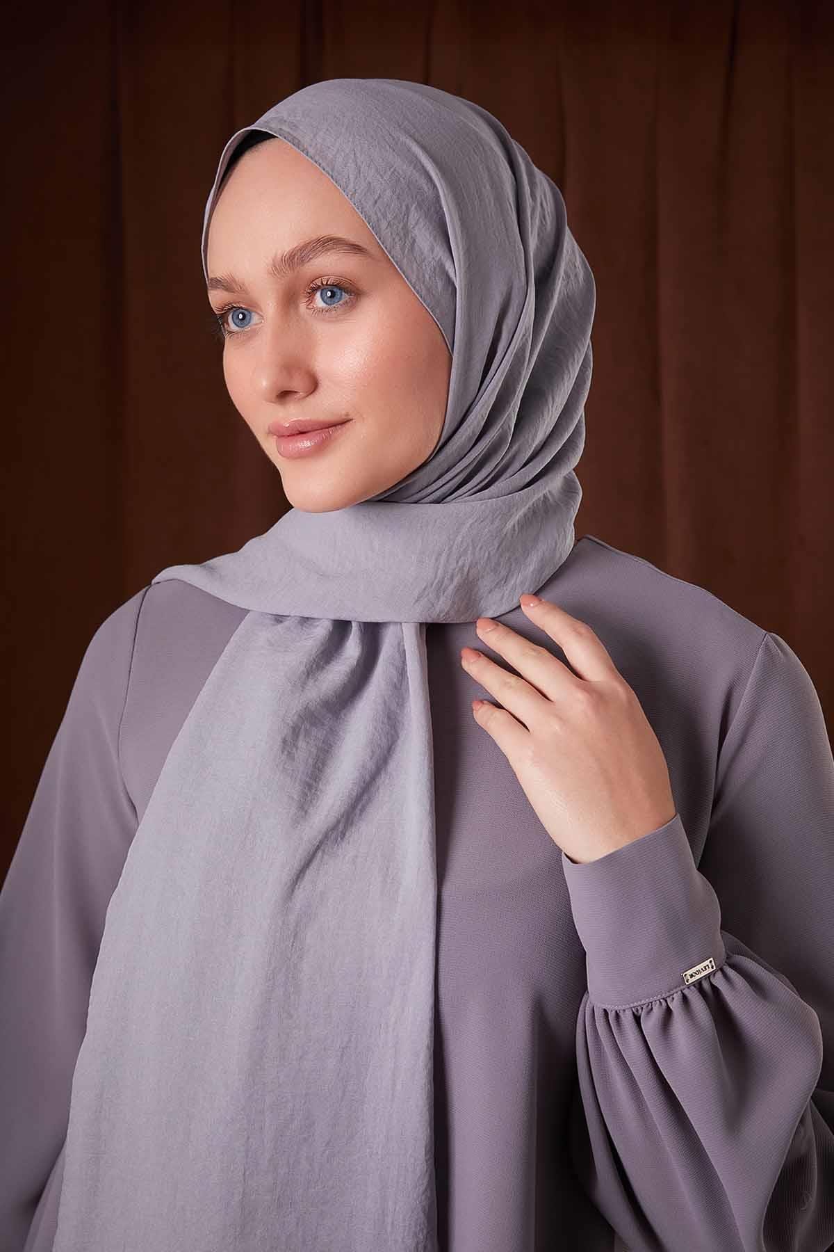 Fivescarf A.Gri Düz Luna Cotton Şal