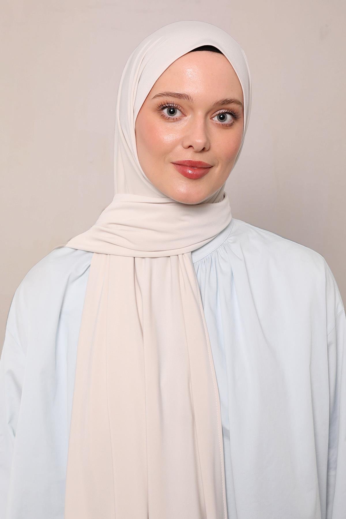 Fivescarf A.Bej Düz Premium Jersey Şal