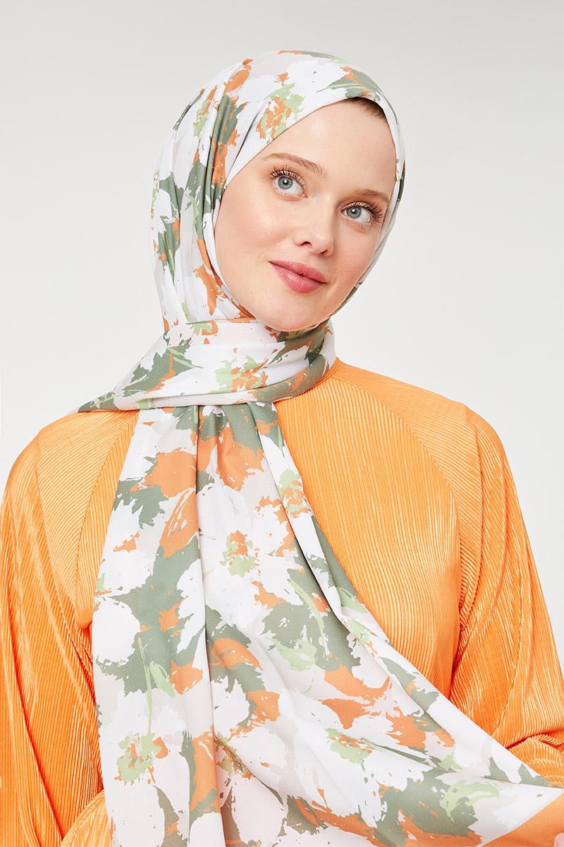 Fivescarf A.Taba Büyük Çiçek Desenli Mono Şal
