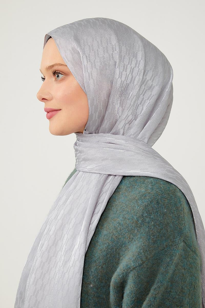 Fivescarf A.Gümüş Burgu Desen Jakarlı Elegance Şal
