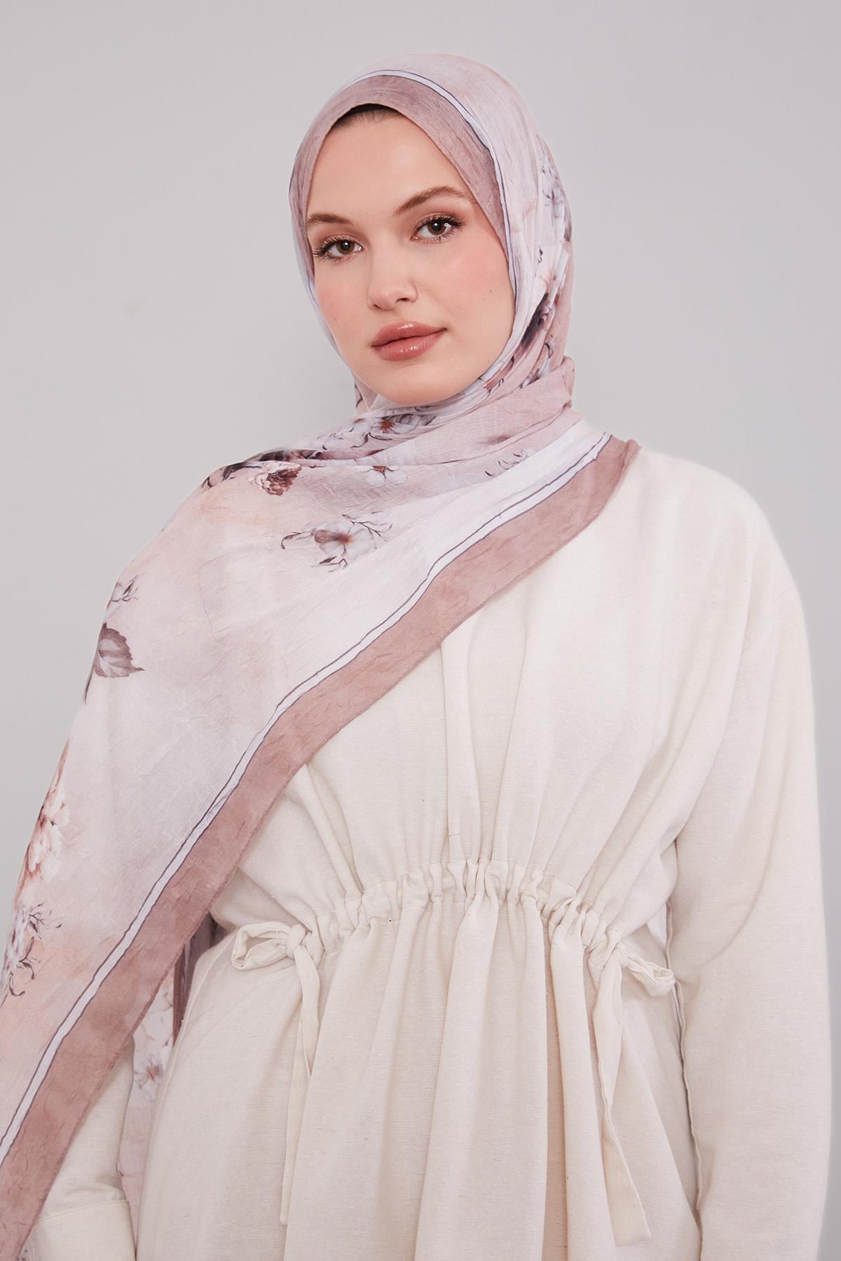 Fivescarf A.Kahve Çicekli Craze Comfort Şal