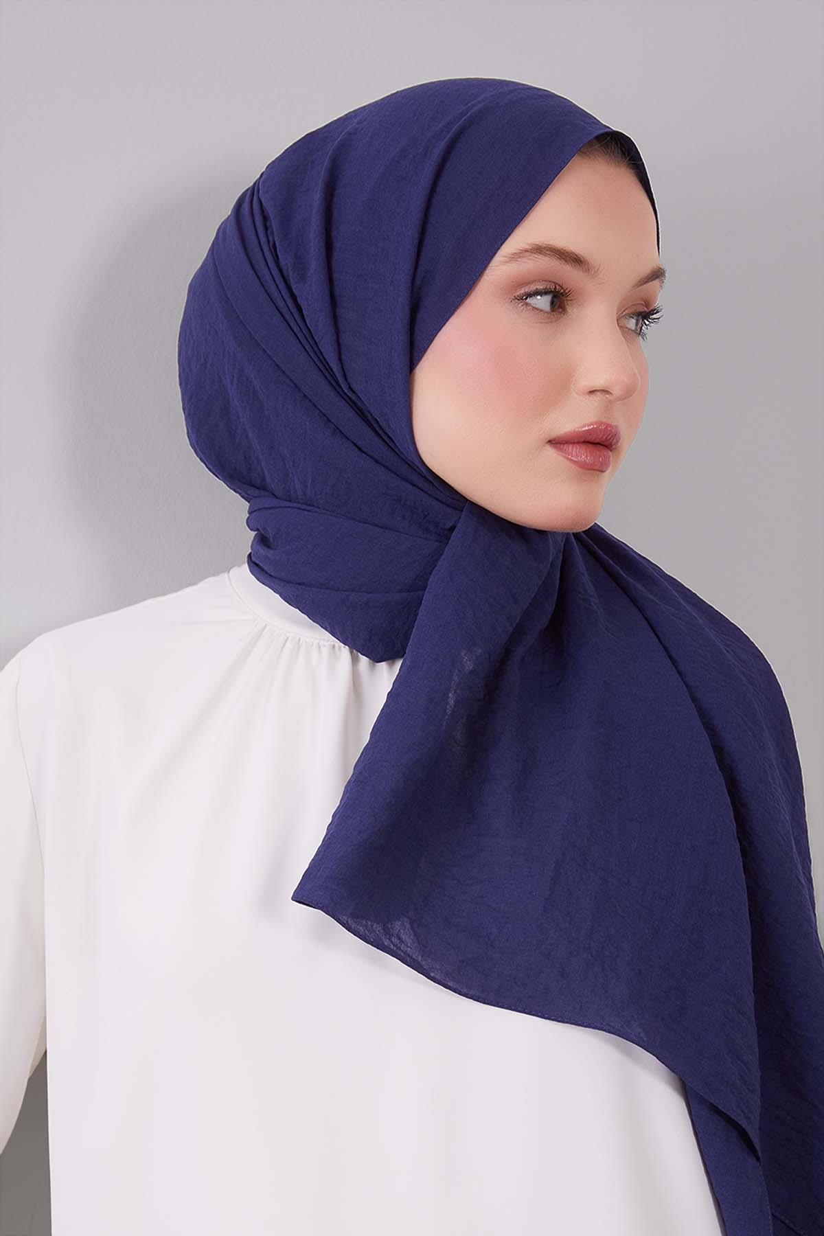 Fivescarf A.Lacivert Düz Luna Cotton Şal