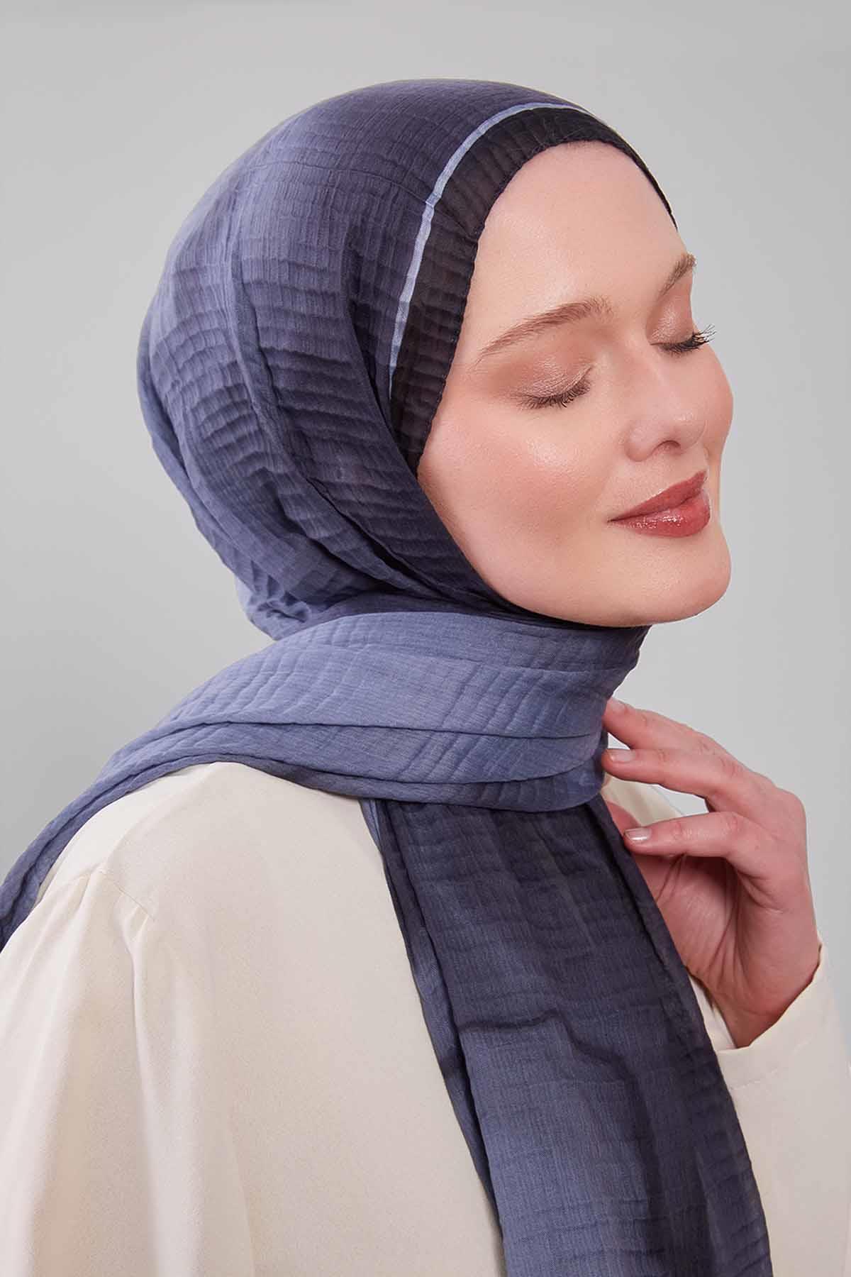 Fivescarf A.Gri Soyut Cotton Müslin Şal