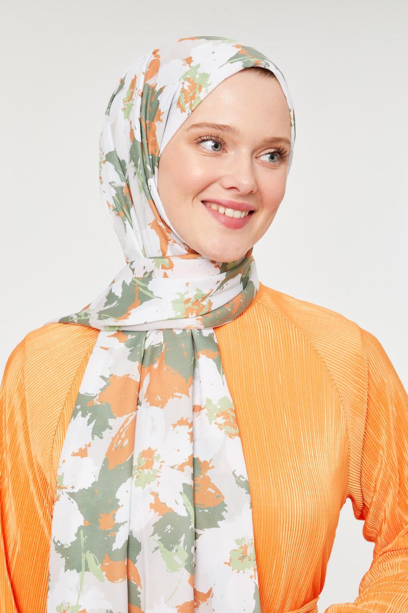 Fivescarf A.Taba Büyük Çiçek Desenli Mono Şal
