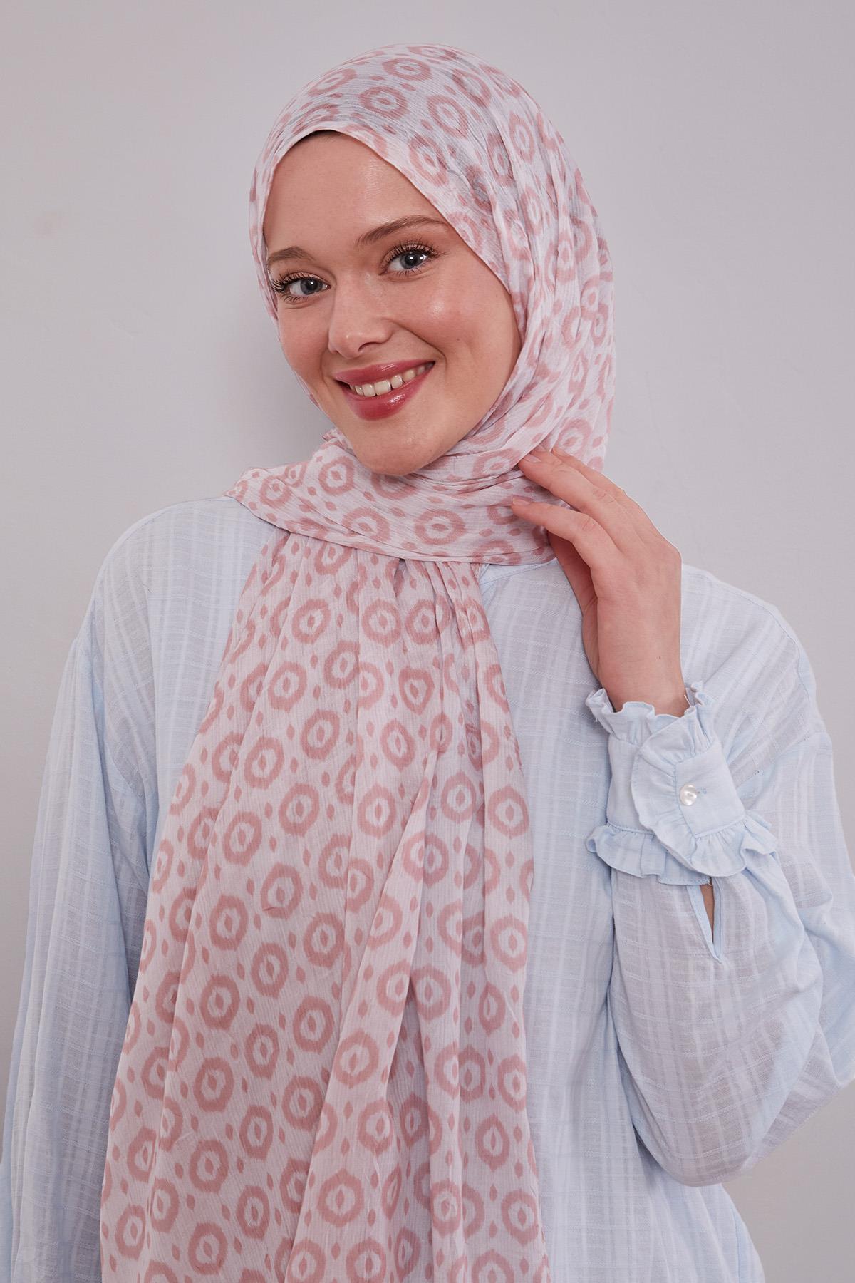 Fivescarf A.Pembe Micro Desenli Craze Comfort Şal