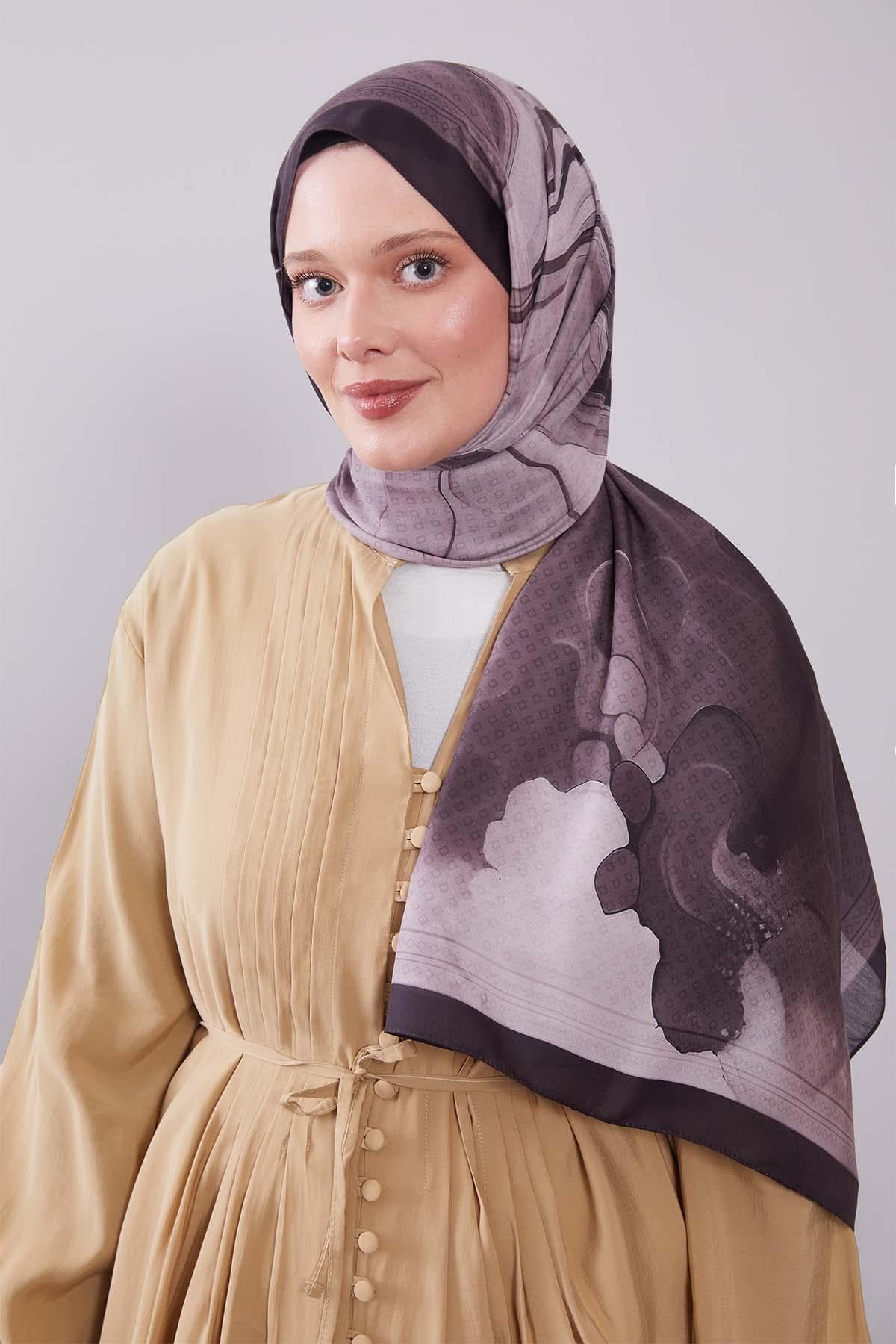 Fivescarf Acı Kahve Dalgalı Desenli Colver Şal