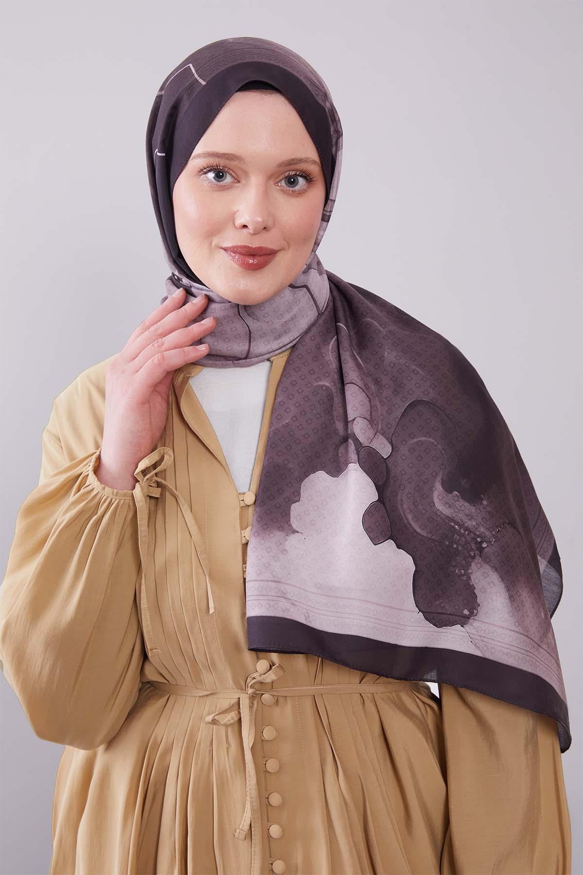 Fivescarf Acı Kahve Dalgalı Desenli Colver Şal