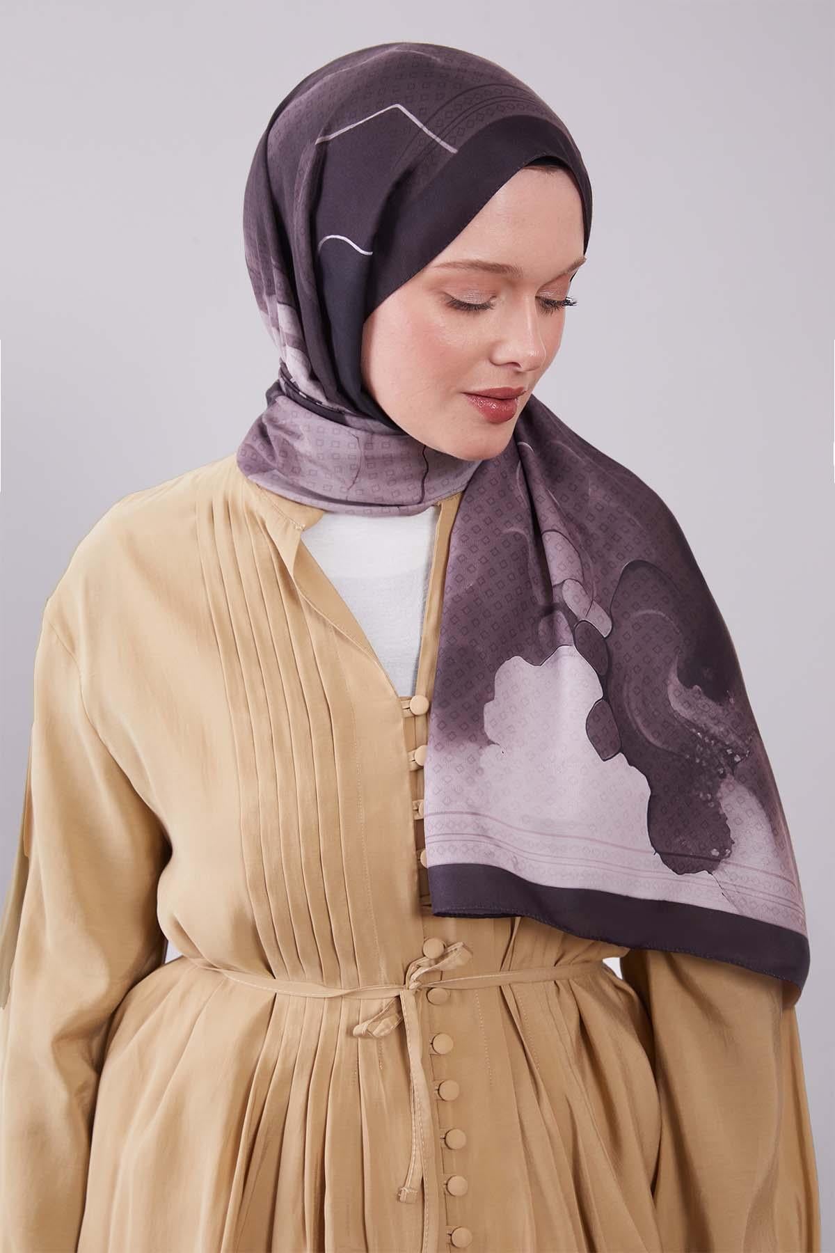 Fivescarf Acı Kahve Dalgalı Desenli Colver Şal