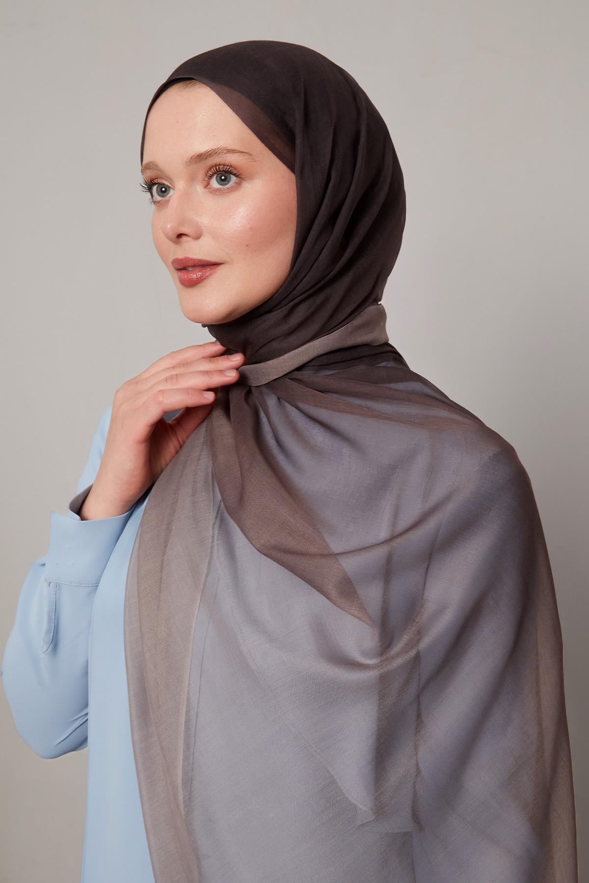 Fivescarf Acı Kahve Geçişli Comfort Şal