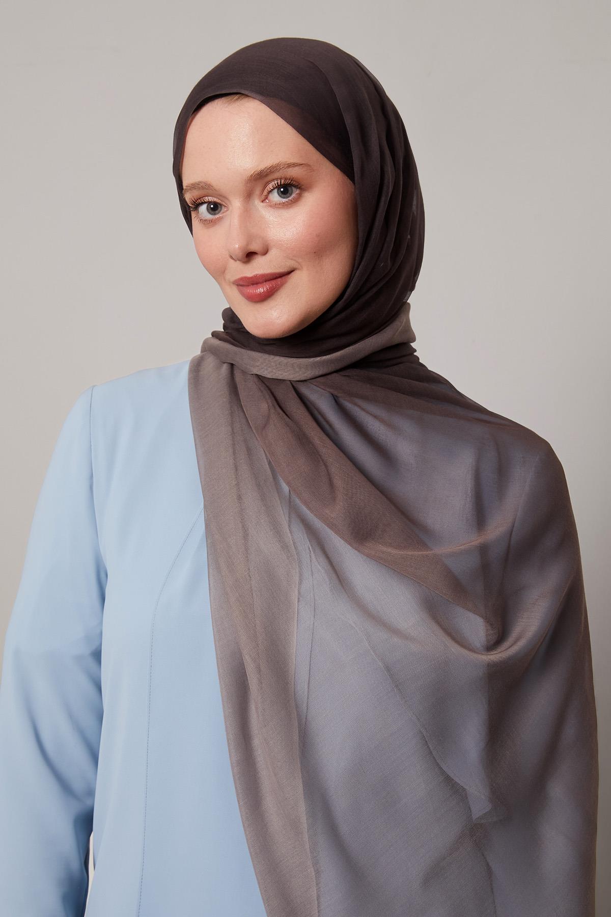 Fivescarf Acı Kahve Geçişli Comfort Şal