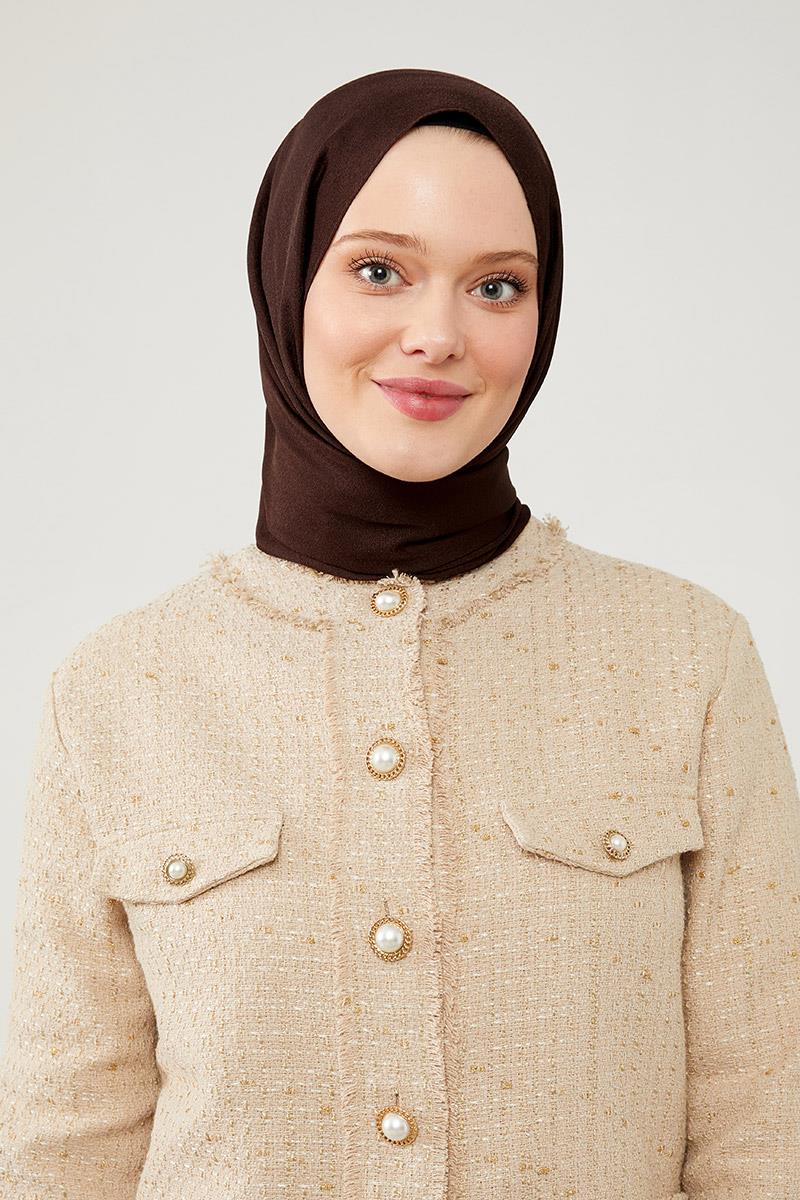 Fivescarf Acı Kahve Jakarlı Elegance Şal