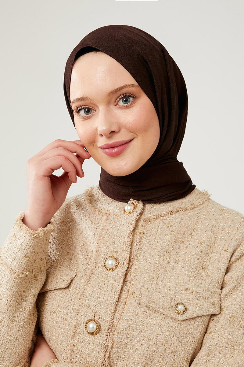 Fivescarf Acı Kahve Jakarlı Elegance Şal