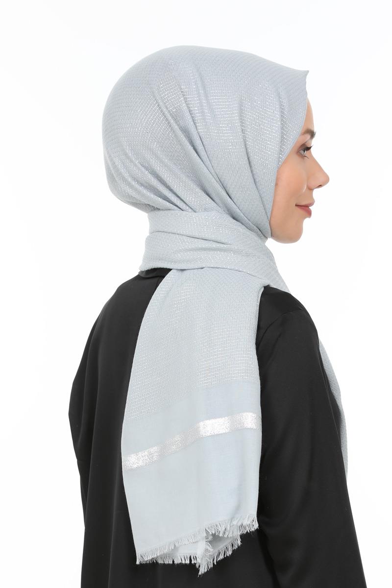 Fivescarf Açık Gri Gold Relax Şal