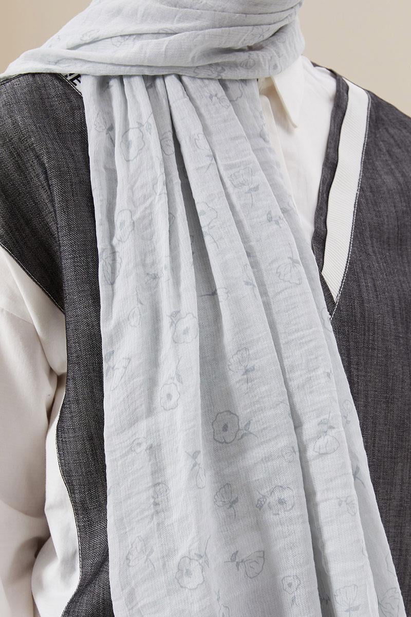 Fivescarf Açık Gri Gül Comfort Line Şal