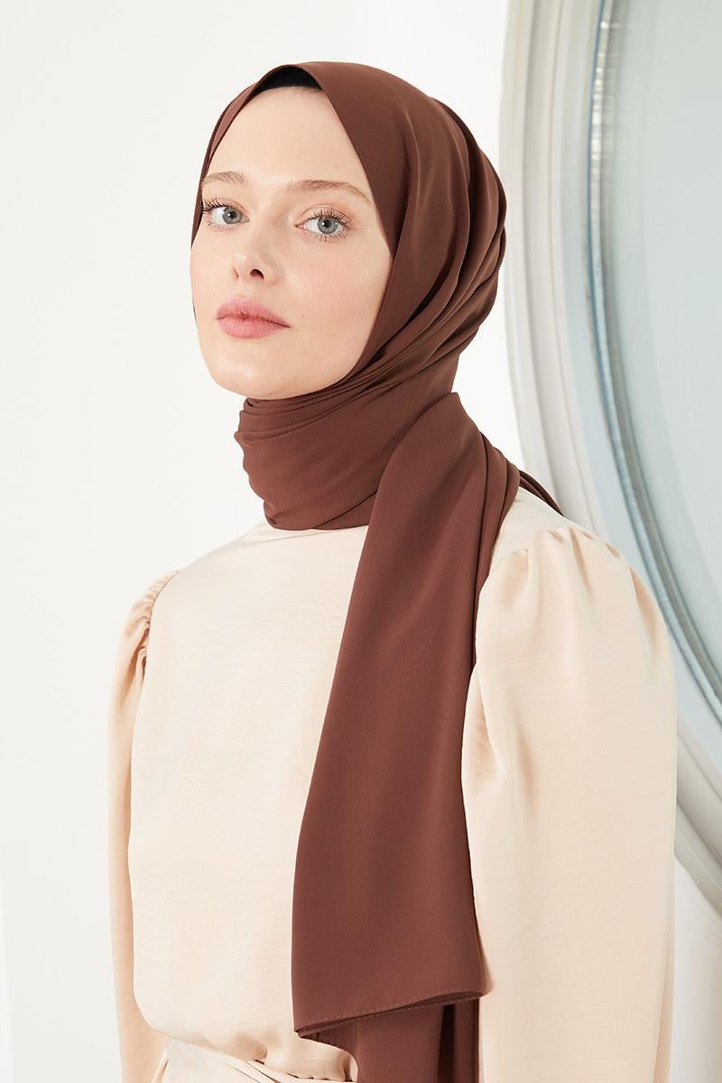 Fivescarf Açık Kahverengi Medine İpeği Şal
