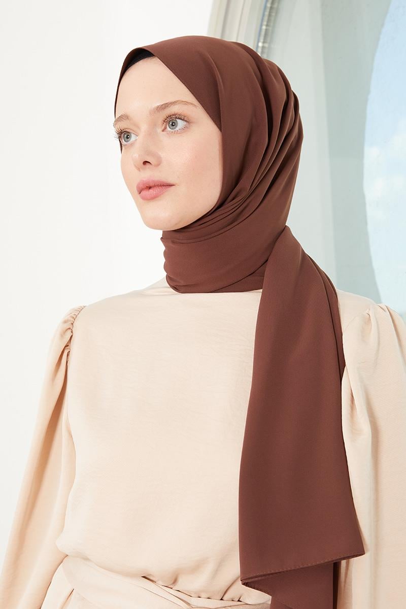 Fivescarf Açık Kahverengi Medine İpeği Şal