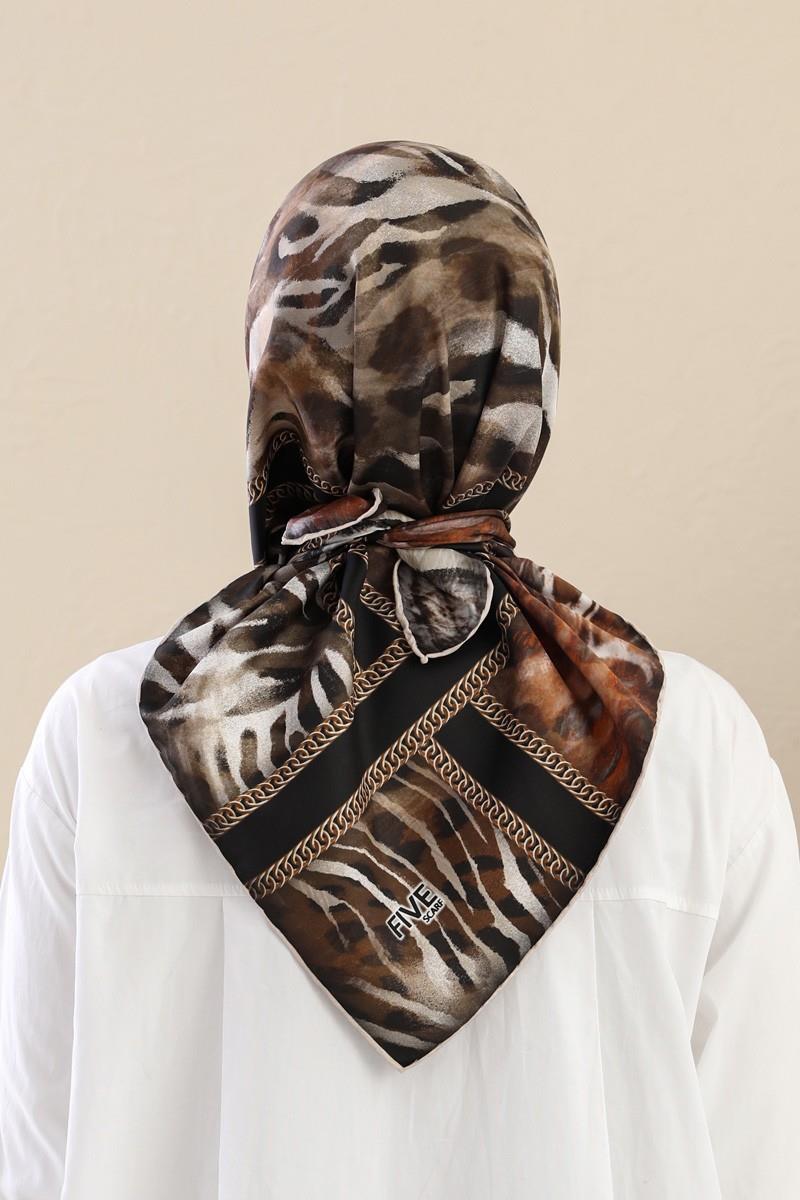 Fivescarf Açık Kahverengi Twill Digital Eşarp