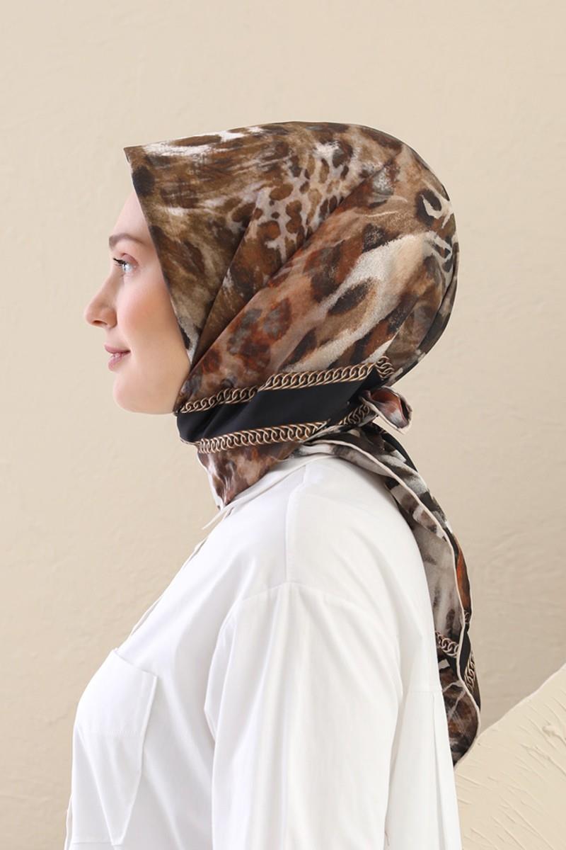 Fivescarf Açık Kahverengi Twill Digital Eşarp
