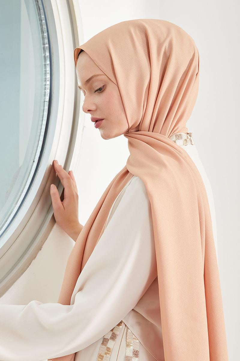 Fivescarf Açık Somon Simli Otto Abiye Şal