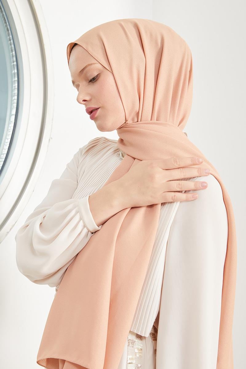 Fivescarf Açık Somon Simli Otto Abiye Şal