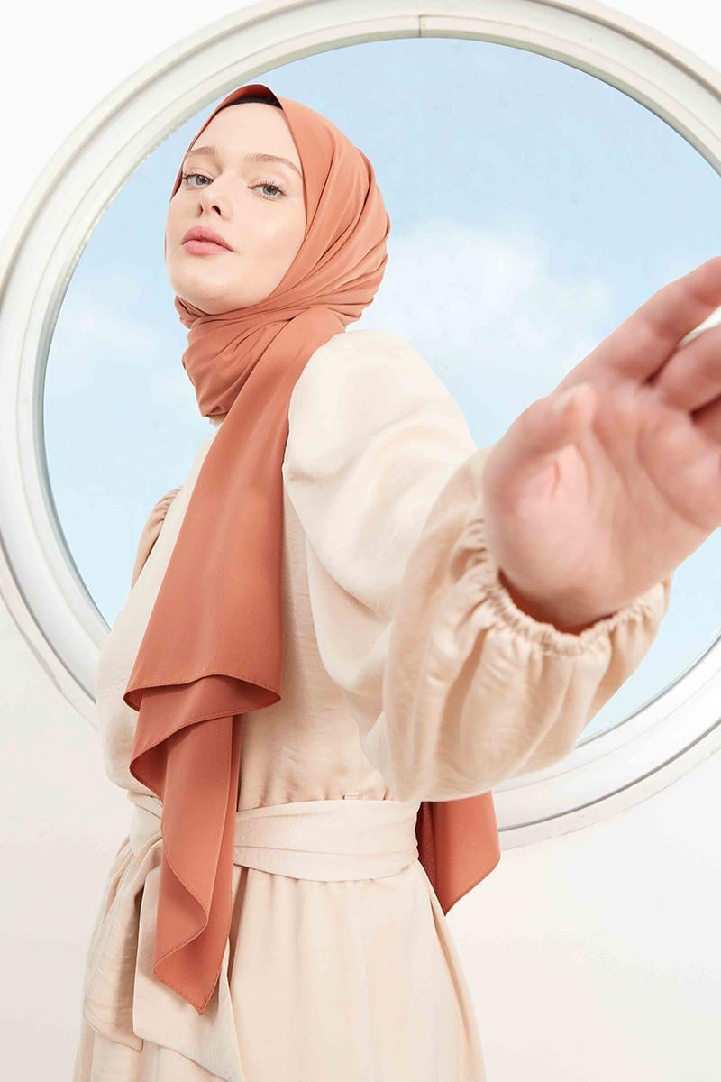 Fivescarf Açık Taba Medine İpeği Şal