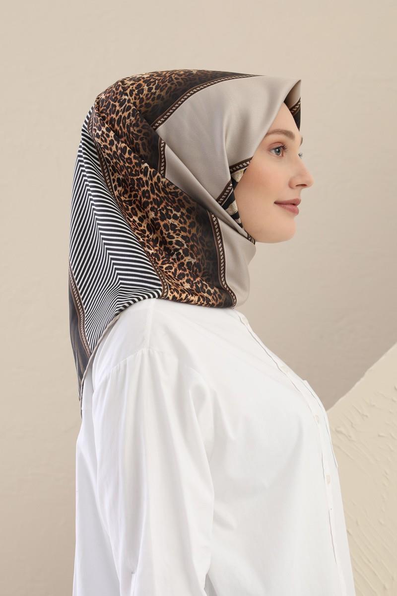 Fivescarf Açık Vizon Twill Digital Eşarp