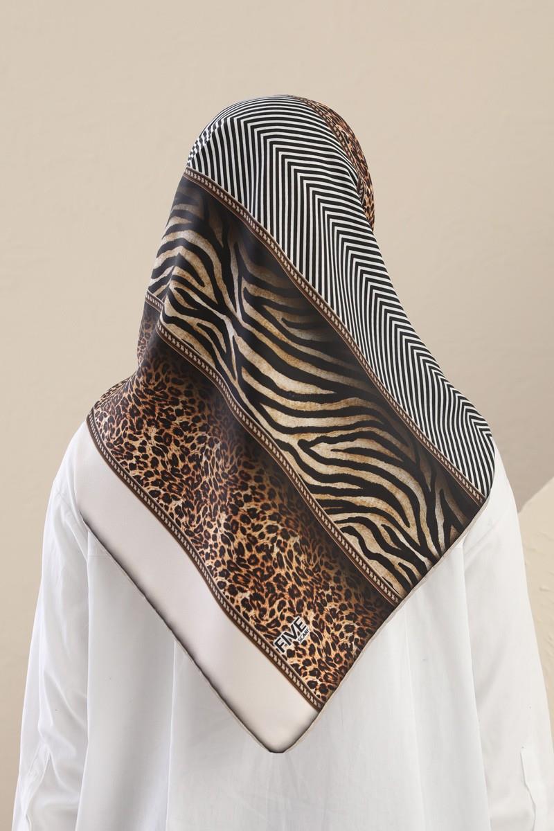 Fivescarf Açık Vizon Twill Digital Eşarp