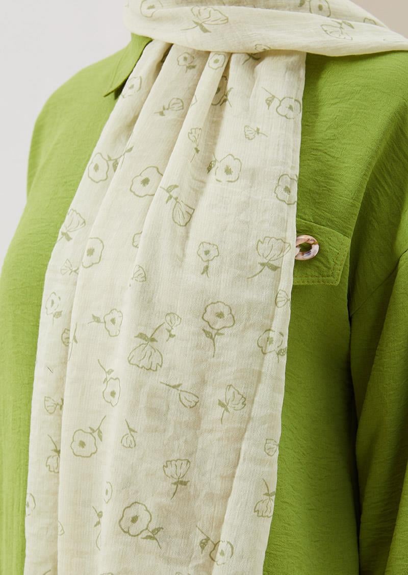 Fivescarf Açık Yeşil Gül Comfort Line Şal
