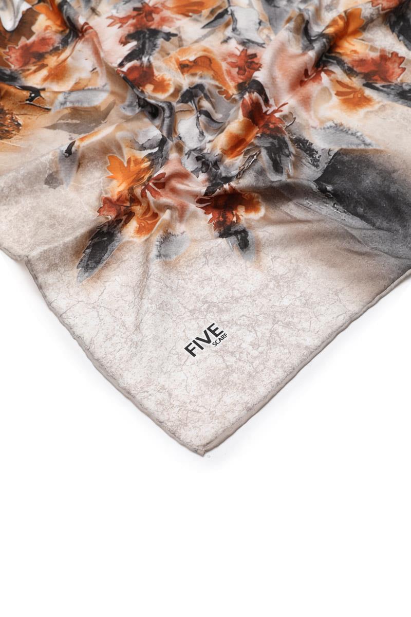 Fivescarf Altın Sarısı Twill Digital Eşarp