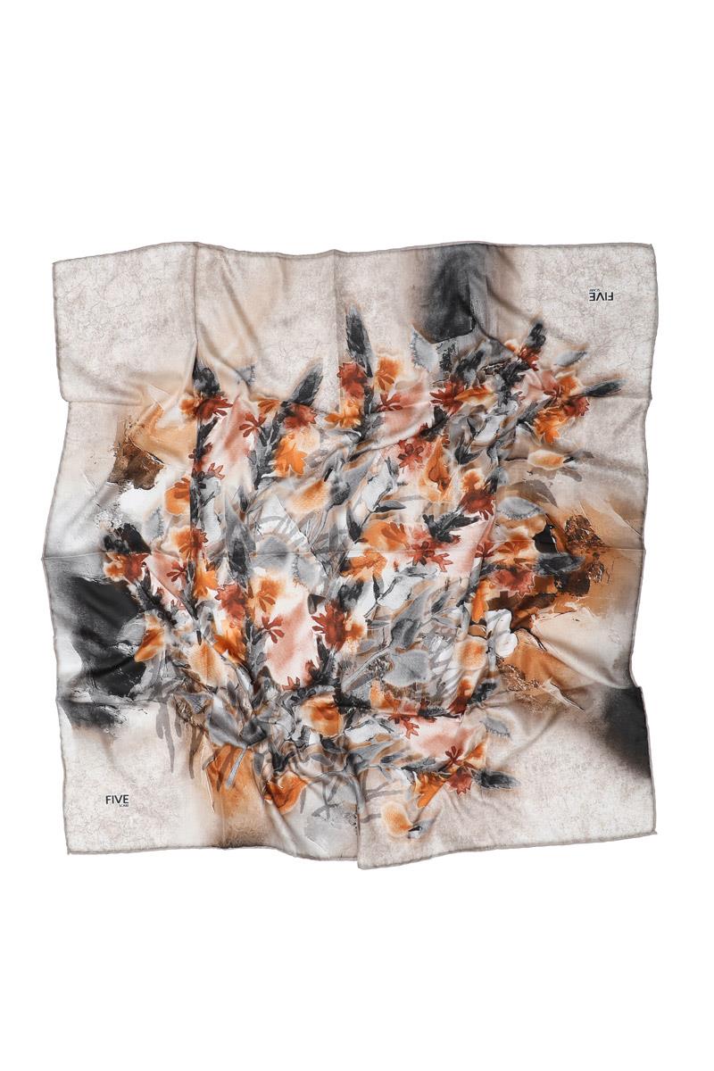Fivescarf Altın Sarısı Twill Digital Eşarp