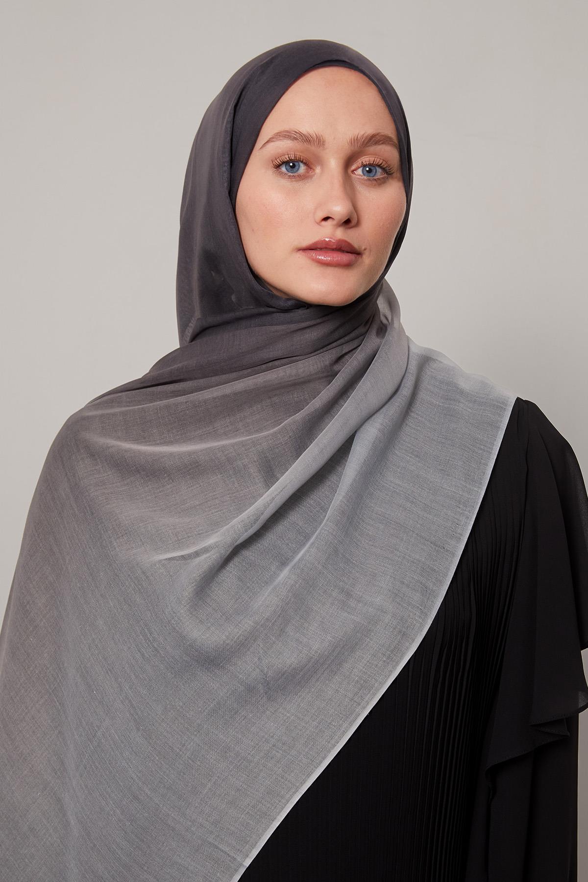 Fivescarf Antrasit Geçişli Comfort Şal