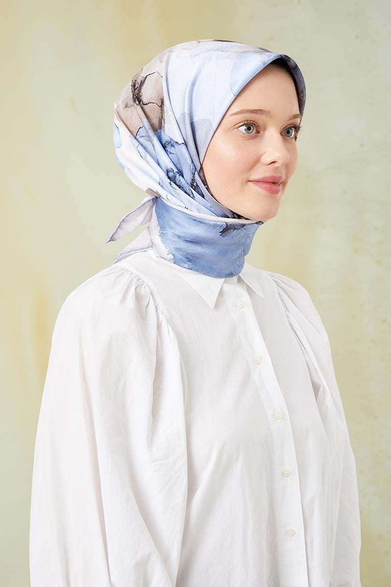 Fivescarf Bebe Mavisi Twill Digital Eşarp