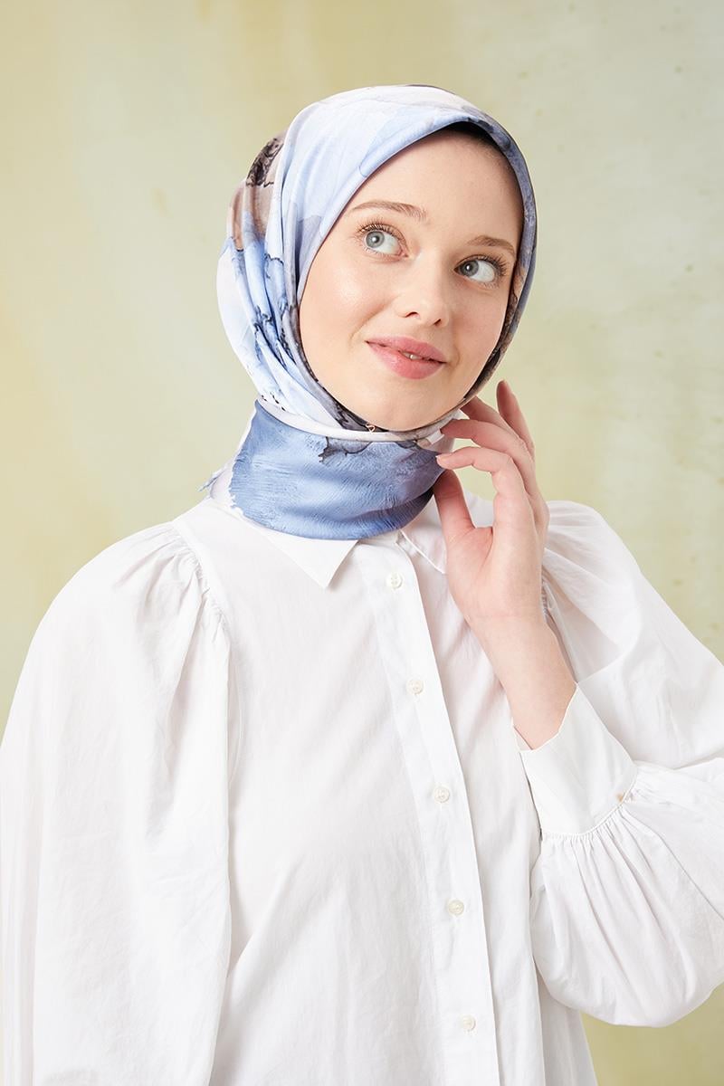 Fivescarf Bebe Mavisi Twill Digital Eşarp