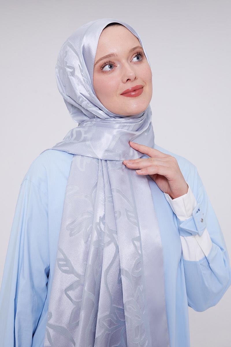Fivescarf Bebe Mavisi Yonca Desen Deluxe Devore Şal