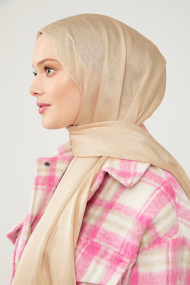 Fivescarf Bej Jakarlı Elegance Şal