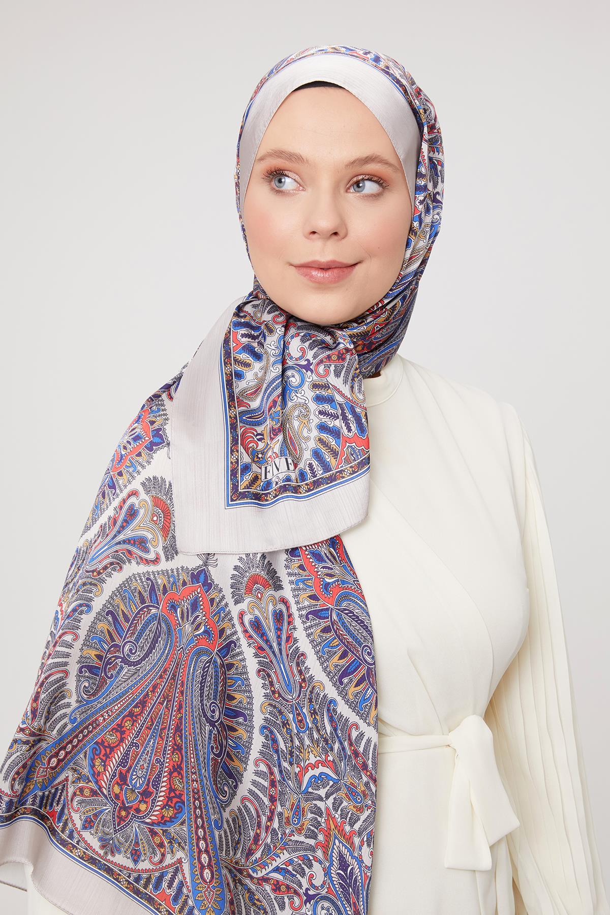 Fivescarf Bej Motif Desen Brand Şal