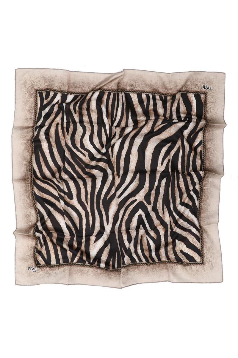 Fivescarf Bej Twill Digital Eşarp