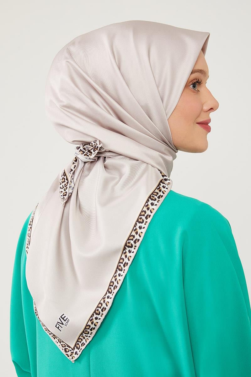 Fivescarf Bej Twill Digital Eşarp