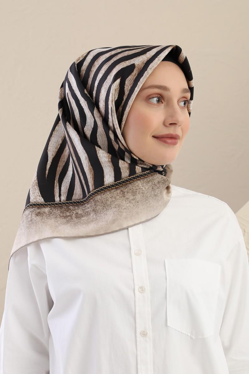 Fivescarf Bej Twill Digital Eşarp