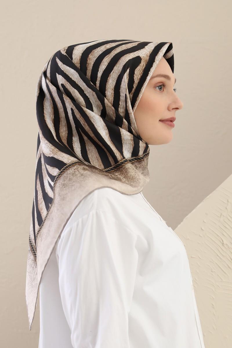 Fivescarf Bej Twill Digital Eşarp