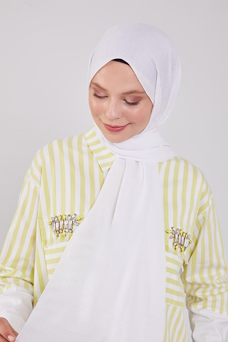 Fivescarf Beyaz Junset Şal