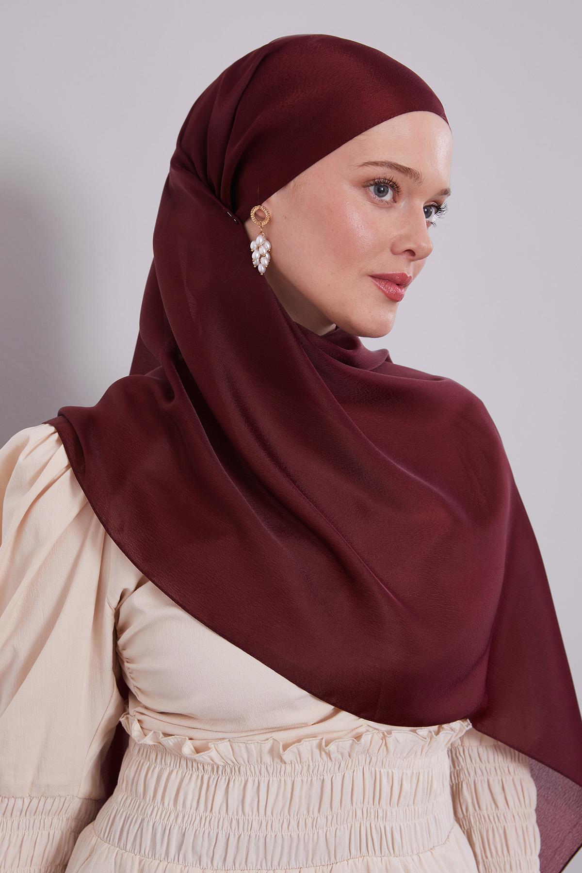 Fivescarf Bordo Düz Purple Şal
