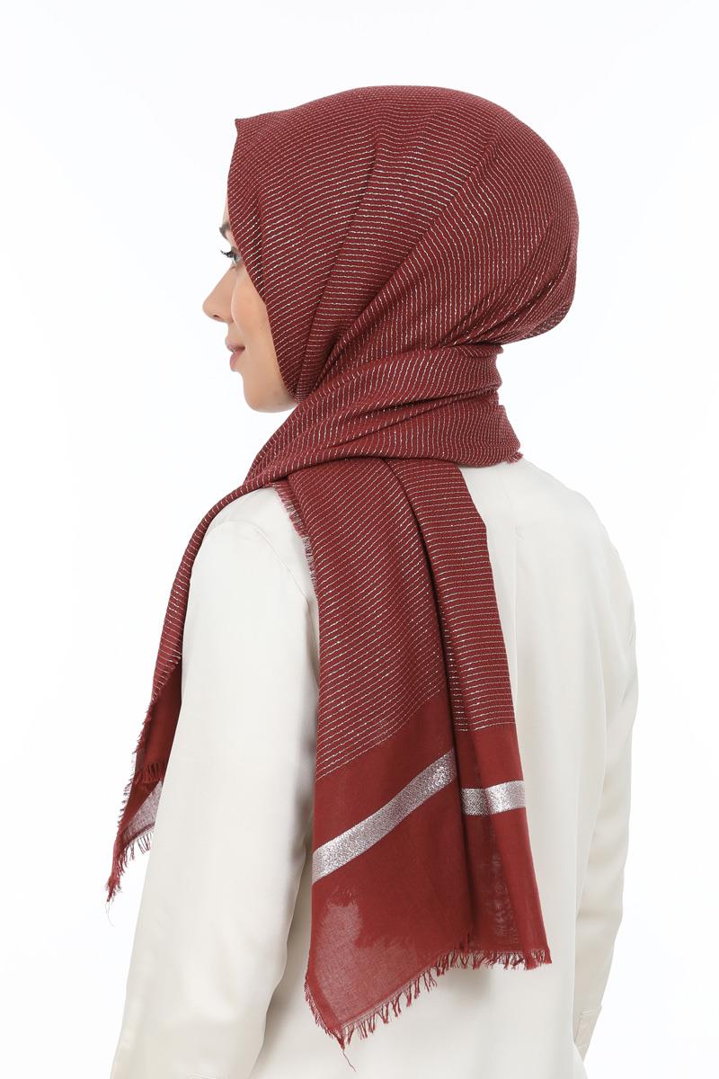 Fivescarf Bordo Gold Relax Şal