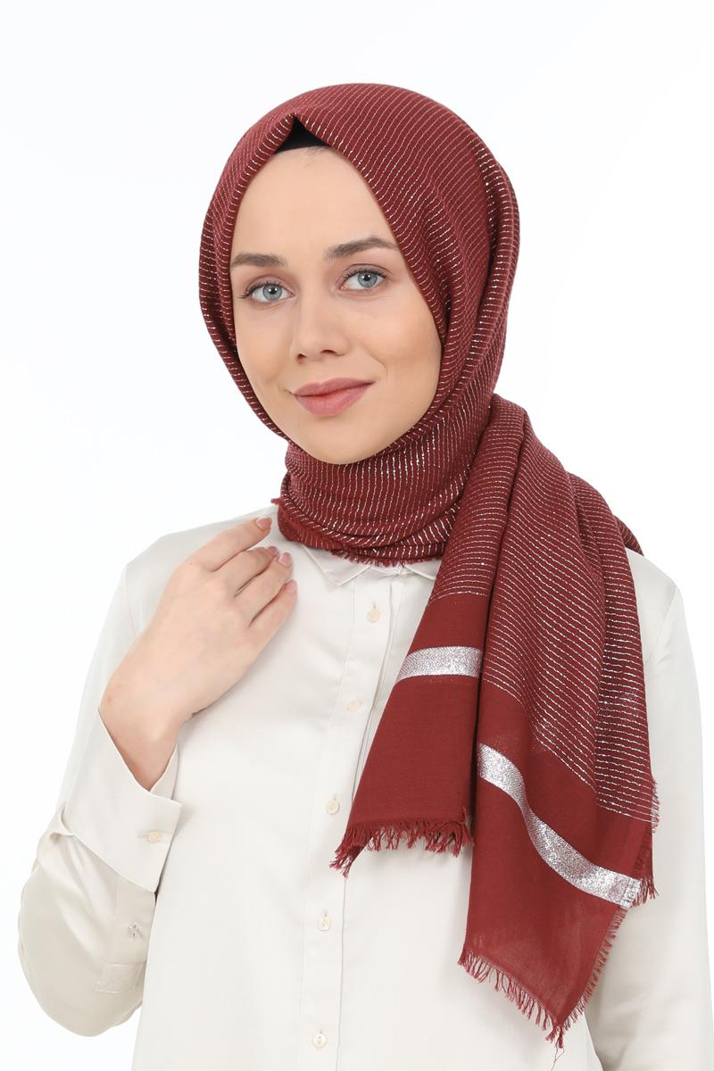 Fivescarf Bordo Gold Relax Şal