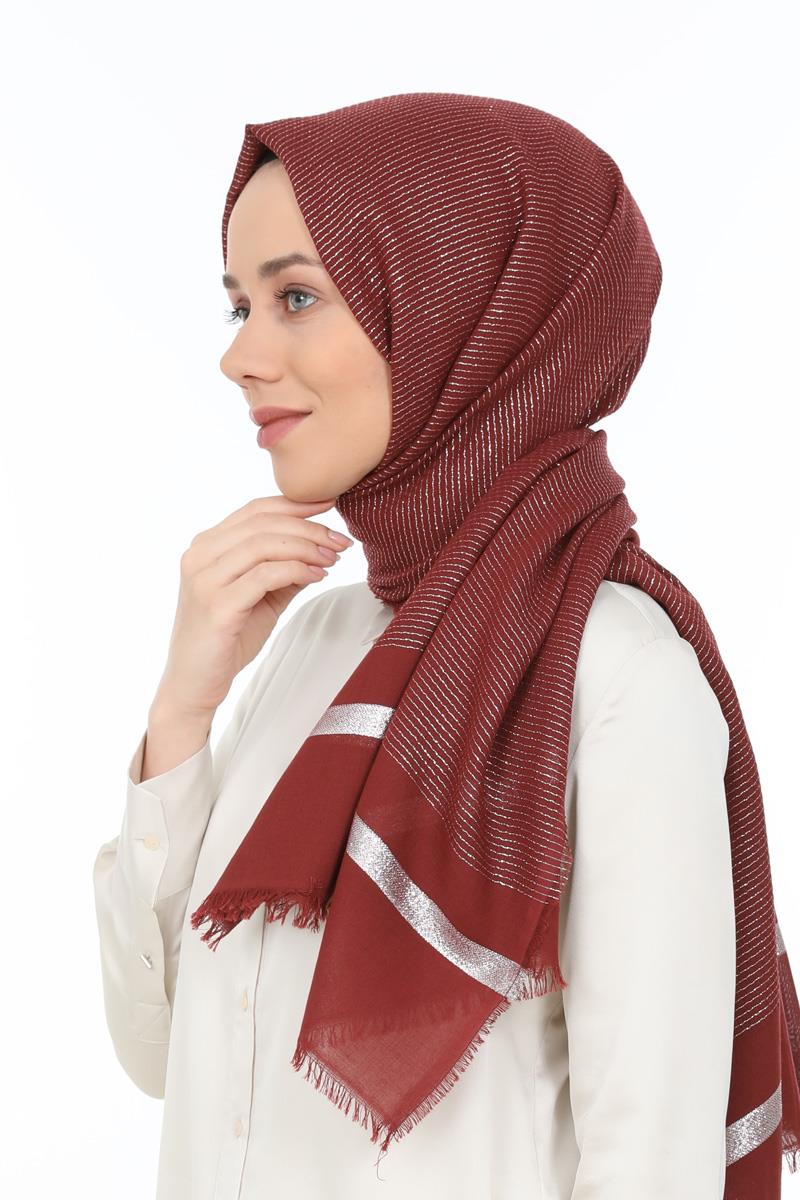 Fivescarf Bordo Gold Relax Şal